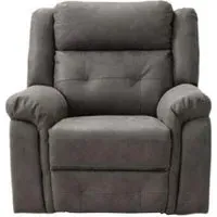 Berkeley Recliner Armchair - Dark Grey, Leather Look Fabric
