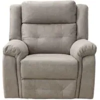 Berkeley Recliner Armchair - Light Grey, Leather Look Fabric