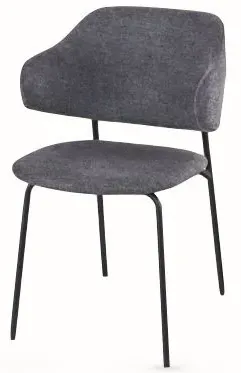 Blake Dining Chair Set of 4 - Dark Grey, Velvet