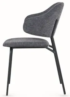 Blake Dining Chair Set of 4 - Dark Grey, Velvet