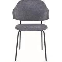 Blake Dining Chair Set of 4 - Dark Grey, Velvet