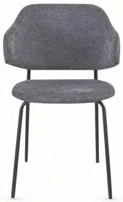 Blake Dining Chair Set of 4 - Dark Grey, Velvet image