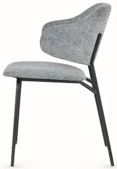 Blake Dining Chair Set of 4 - Light Grey, Velvet