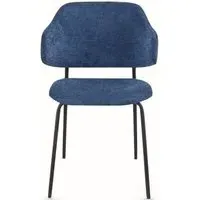 Blake Dining Chair Set of 4 - Navy Blue, Velvet