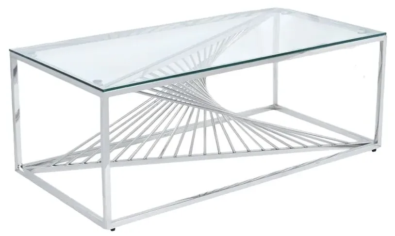 Calabria Coffee Table - Glass, Chrome
