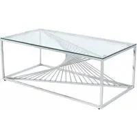 Calabria Coffee Table - Glass, Chrome