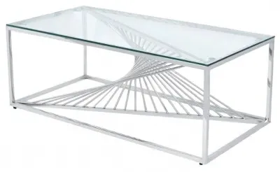 Calabria Coffee Table - Glass, Chrome image