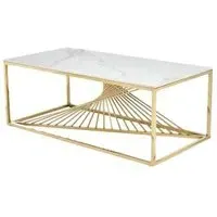 Calabria Coffee Table - White, Sintered Stone