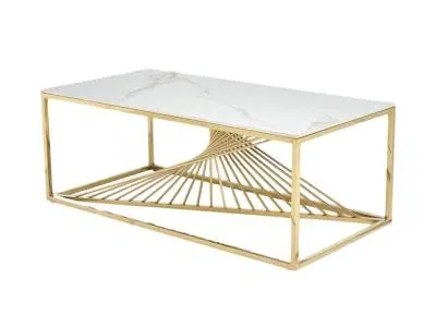 Calabria Coffee Table - White, Sintered Stone