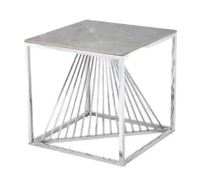 Calabria End Table - Grey, Sintered Stone