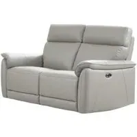 Carlton 2-Seater Electric Recliner Sofa - Light Grey, Leather
