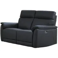 Carlton 2-Seater Electric Recliner Sofa - Navy Blue, Leather