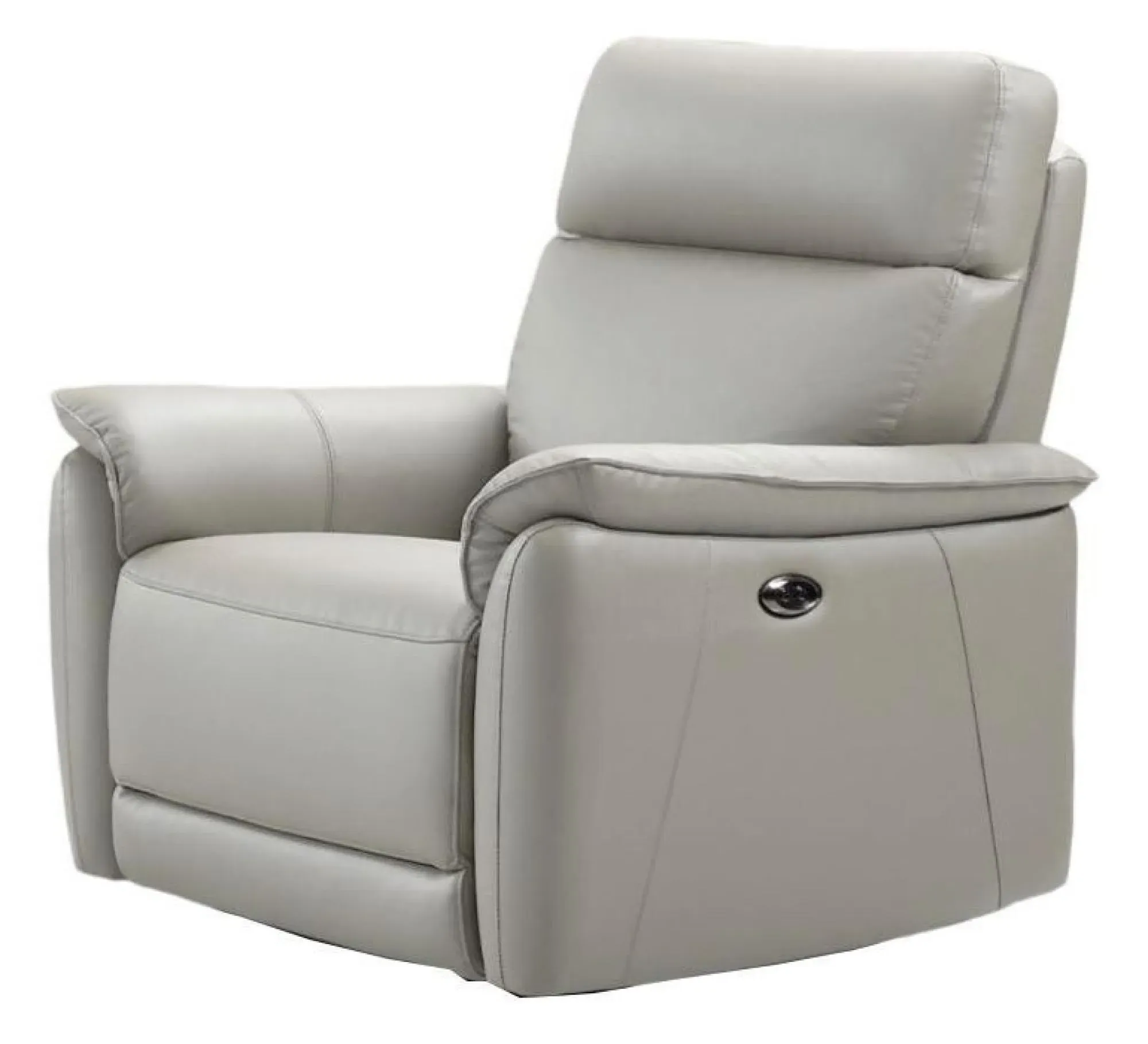 Carlton 3-Seater Electric Recliner Sofa Suite - Light Grey, Leather
