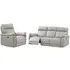 Carlton 3-Seater Electric Recliner Sofa Suite - Light Grey, Leather