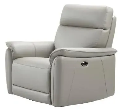 Carlton Electric Recliner Armchair - Light Grey, Leather image