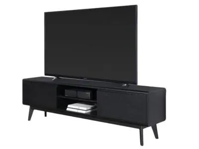 Carrington 2 Door Large TV Unit - Black, Oak image