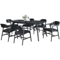 Carrington 4-6 Seater Extending Dining Set - Black Oak