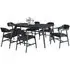 Carrington 4-6 Seater Extending Dining Set - Black Oak