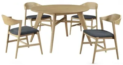 Carrington 4-Seater Round Dining Set - Oak