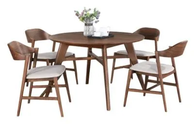 Carrington 4-Seater Round Dining Set - Walnut