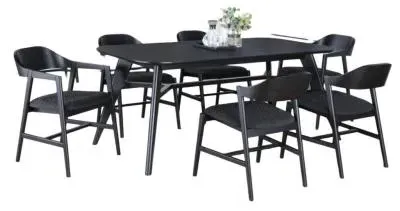 Carrington 6 Seater Dining Set - Black Oak image