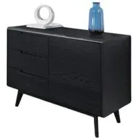 Carrington Compact Sideboard with Storage - Black Oak