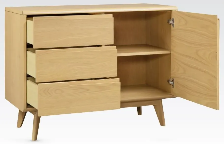 Carrington Compact Sideboard with Storage - Natural Oak
