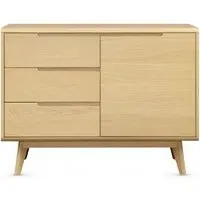 Carrington Compact Sideboard with Storage - Natural Oak