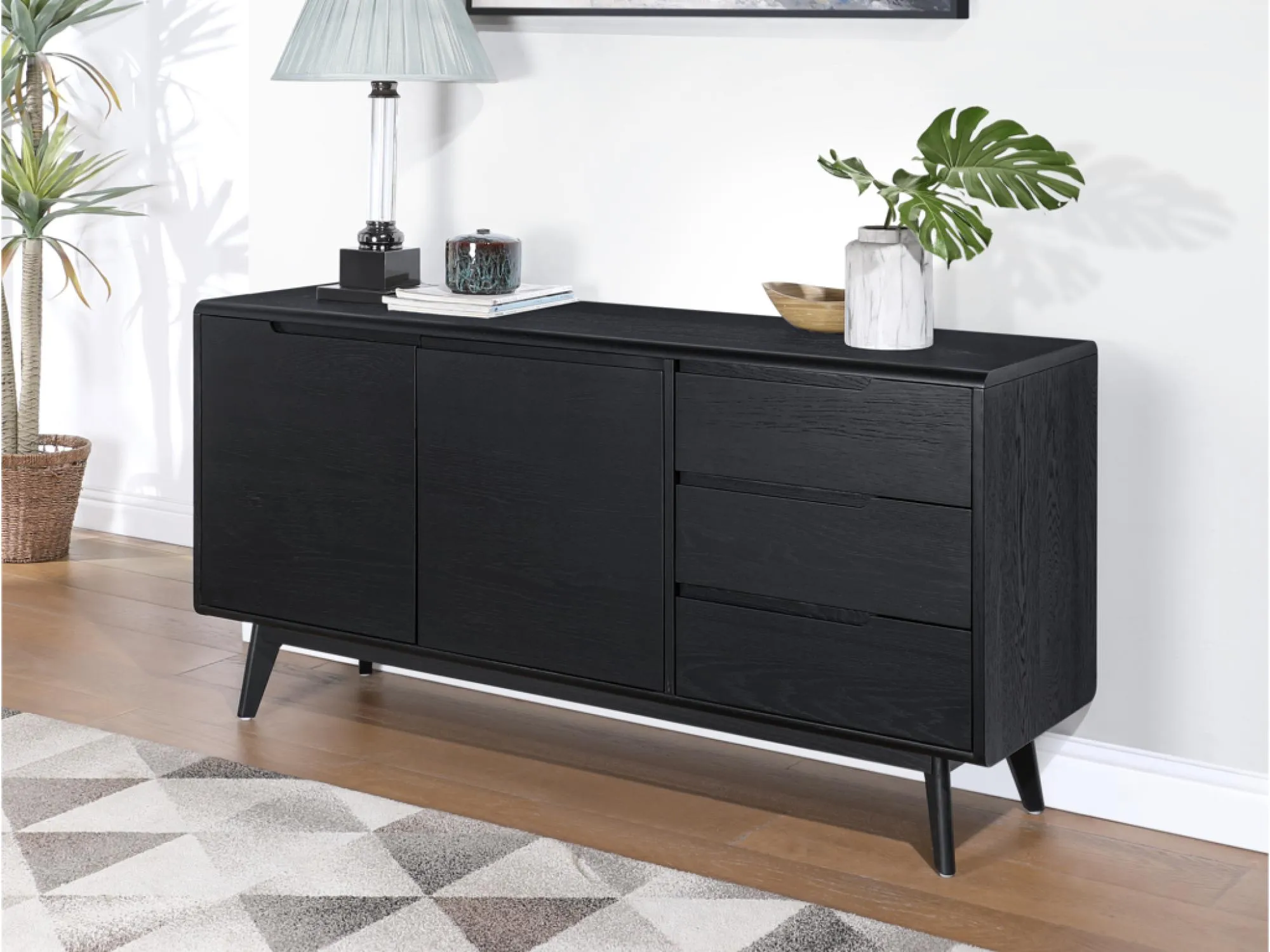 Carrington Large Sideboard - Black Oak