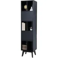 Carrington Narrow Bookcase - Black Oak