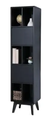 Carrington Narrow Bookcase - Black Oak image