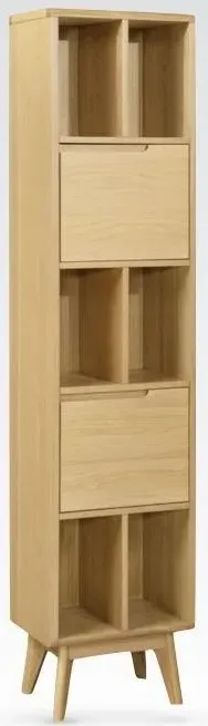 Carrington Narrow Bookcase - Natural Oak