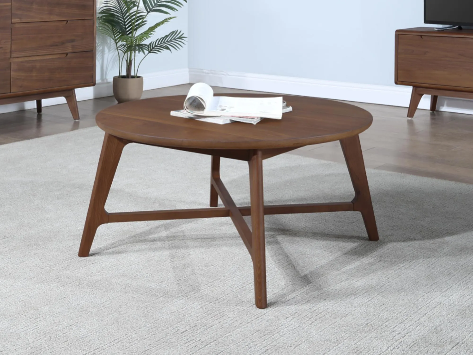 Carrington Round Coffee Table - Walnut