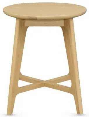 Carrington Round Lamp Table - Natural Oak