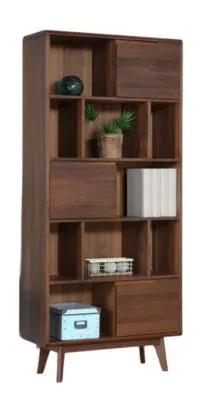 Carrington Wide Bookcase - Walnut