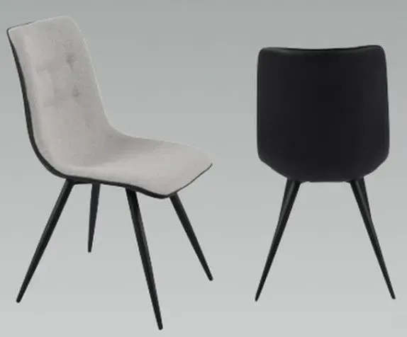 Cassino Dining Chair Set of 2 - Grey, Fabric