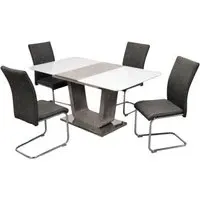 Castello 4-6 Seater Butterfly Extending Dining Set - White