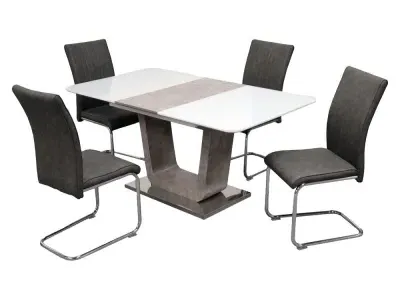 Castello 4-6 Seater Extendable Dining Table - White, Gloss image