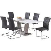 Castello 6-8 Seater Extendable Dining Table - White, Gloss