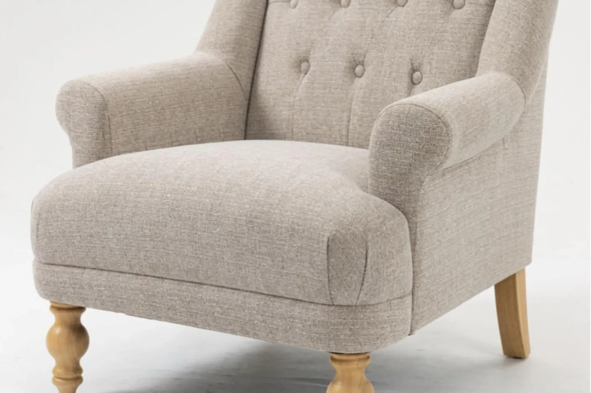 Charlotte Accent Chair - Beige, Fabric