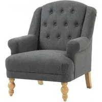 Charlotte Accent Chair - Dark Grey, Fabric