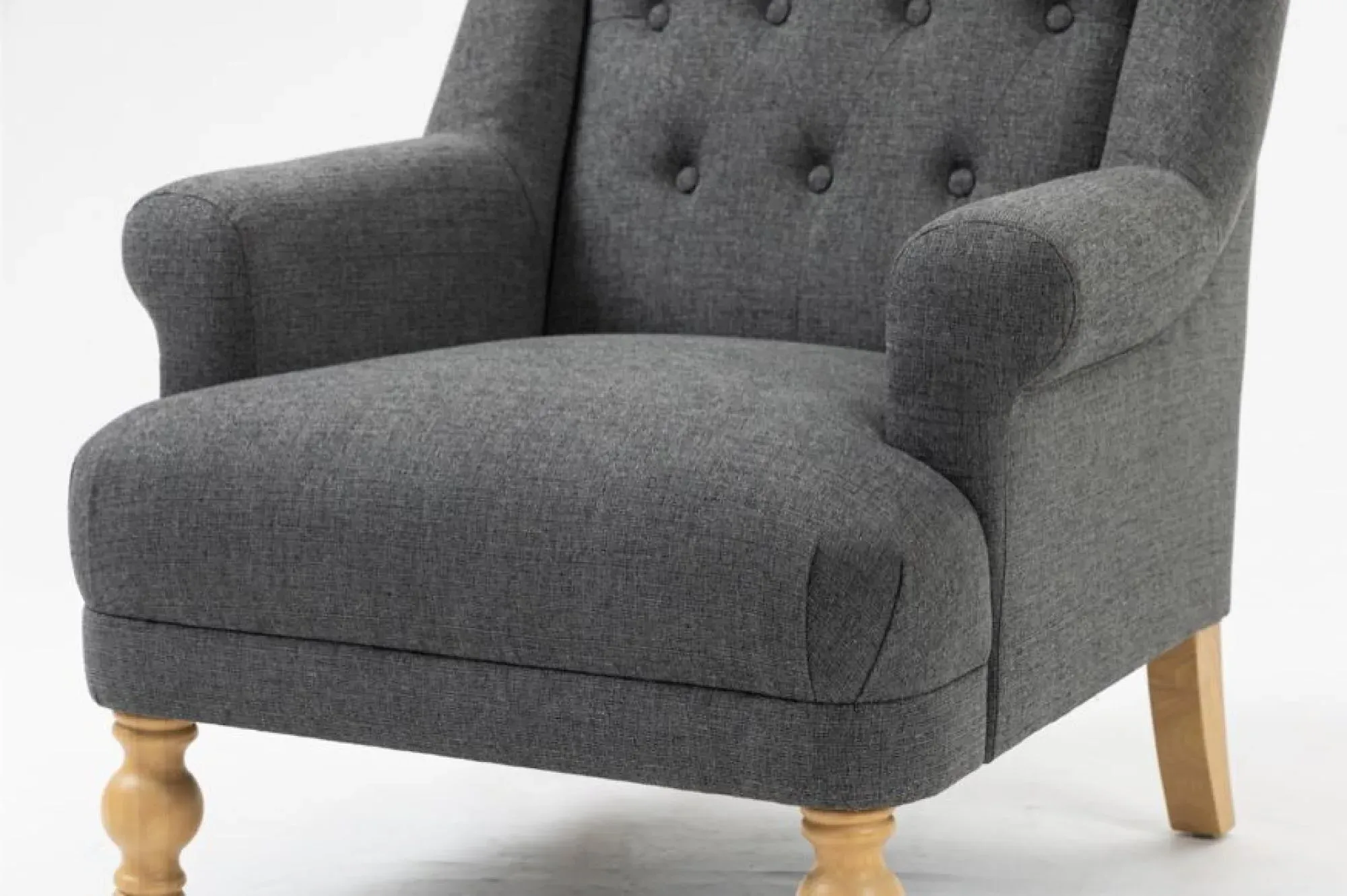 Charlotte Accent Chair - Dark Grey, Fabric