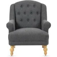 Charlotte Accent Chair - Dark Grey, Fabric