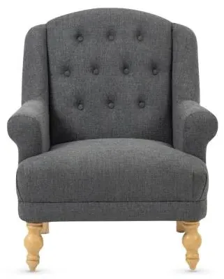 Charlotte Accent Chair - Dark Grey, Fabric