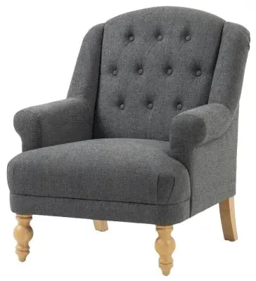 Charlotte Accent Chair - Dark Grey, Fabric