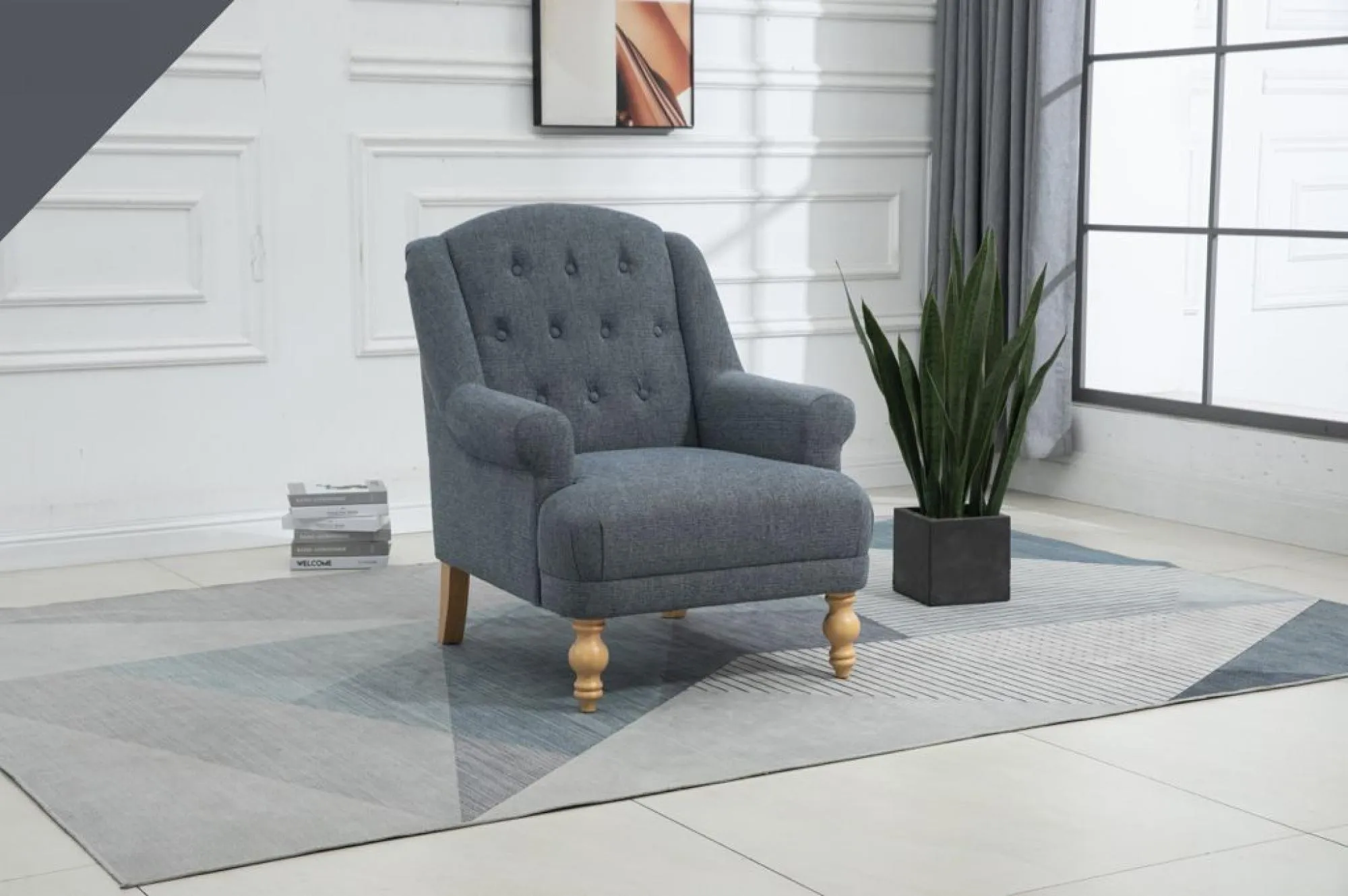 Charlotte Accent Chair - Ocean, Fabric