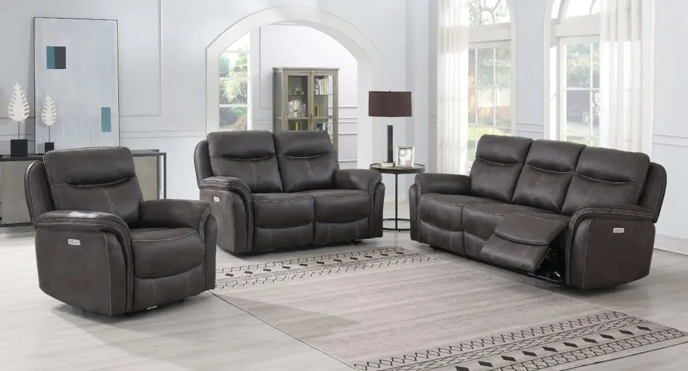 Claremont 3-Seater Recliner Sofa - Grey, Velvet