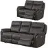 Claremont 3-Seater Recliner Sofa Suite - Grey, Velvet