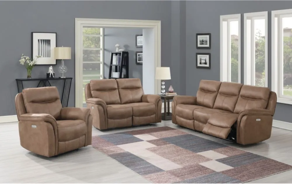 Claremont 3-Seater Recliner Sofa Suite - Sahara, Velvet