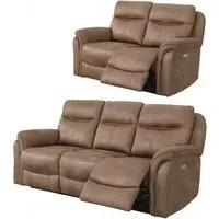 Claremont 3-Seater Recliner Sofa Suite - Sahara, Velvet